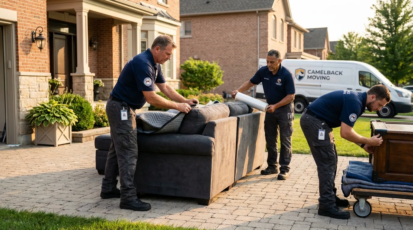 Large estate moving crew wrapping furniture in Three Rivers, TX